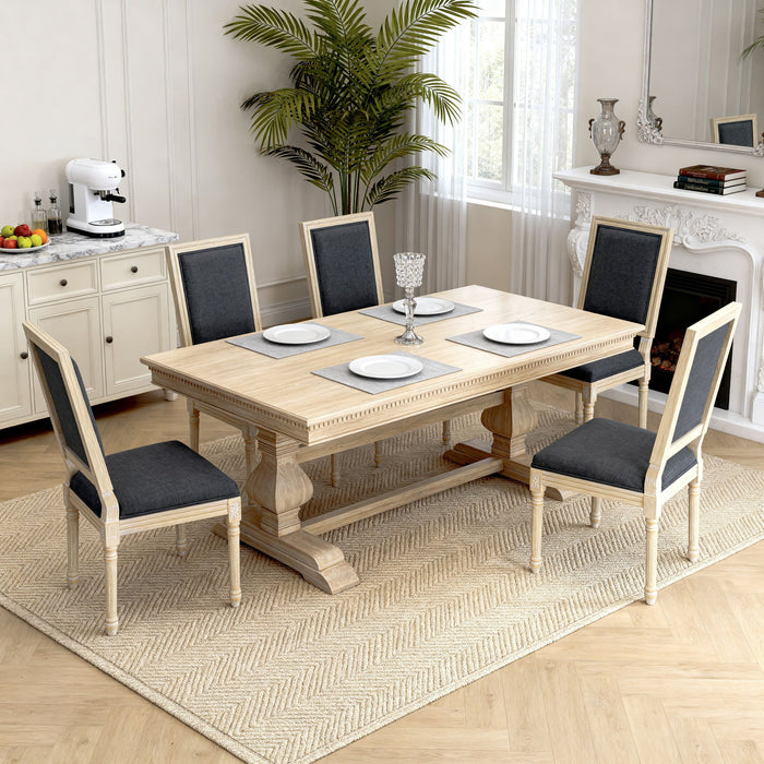 Dining Chairs With Upholstered Square Back (Set of 2)