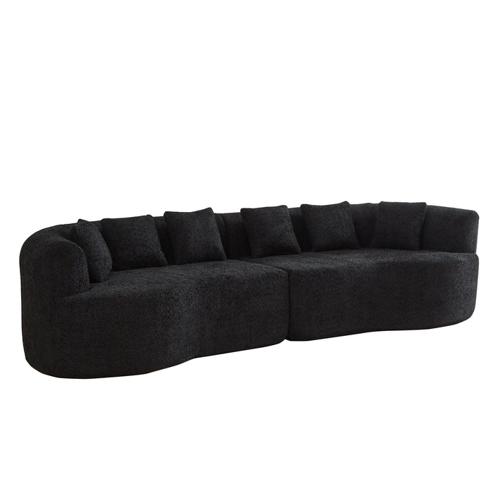 Curved Sectional Sofa With 6 Pillows