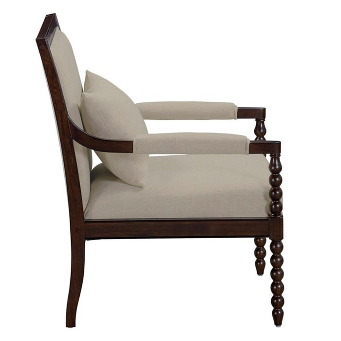 Philippe - Accent Arm Chair With Backrest - Beige / Brown