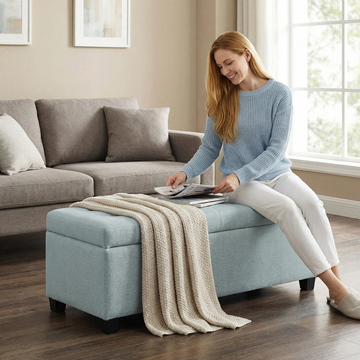 Elegant Tufted Storage Ottoman Bench