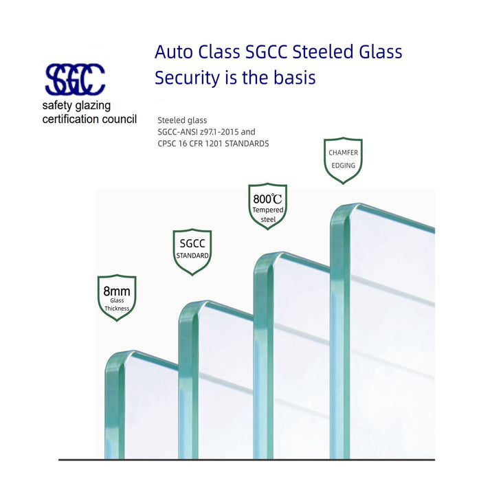 Semi-Frame Single Sliding Shower Door With Clear Tempered Glass