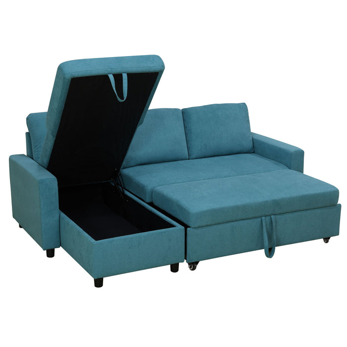 L - Shaped Convertible Sofa Bed With Storage Chaise