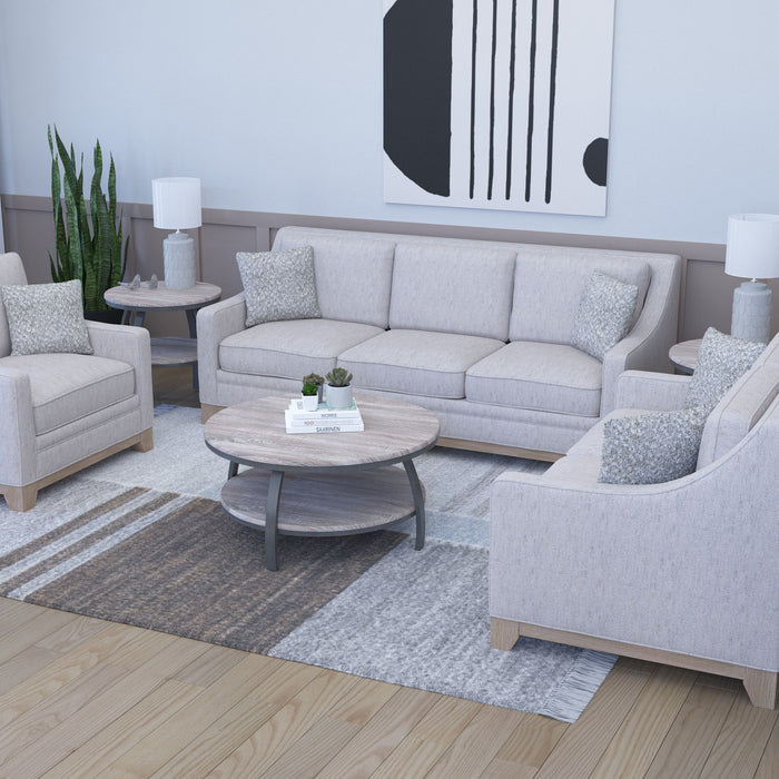 Kora - Sofa, With Two Pillows And Solid Wood Legs And Exposed Frame - River Sand