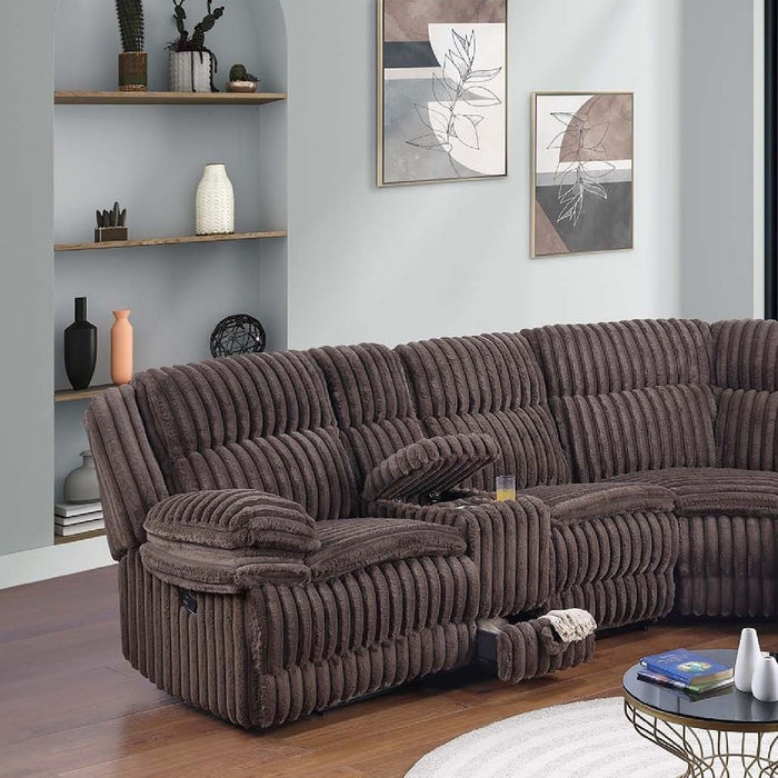 U-Shaped Sectional Sofa With Console Cup Holder, Storage Drawer, Manual Reclining