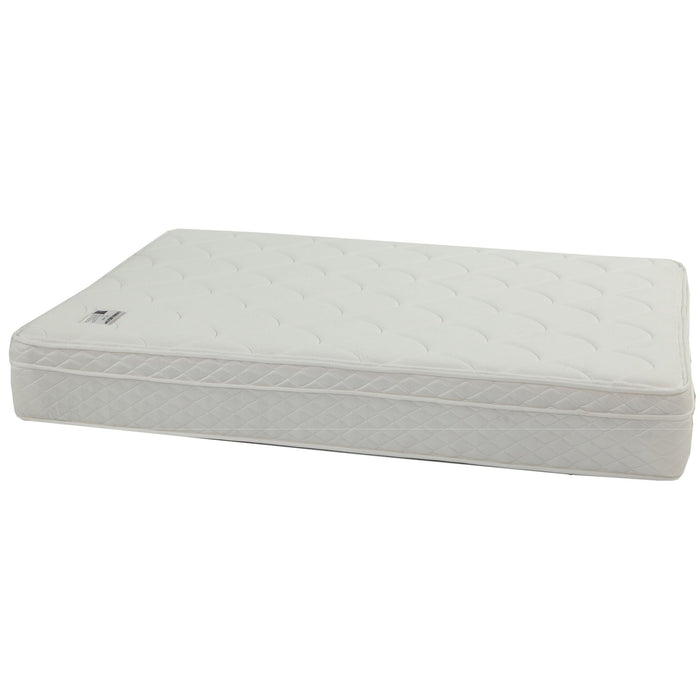 9" Size Bed Mattress With Bonnell Coil Inner Spring And 2.5" Euro Top Foam + Spring Material - White - Full