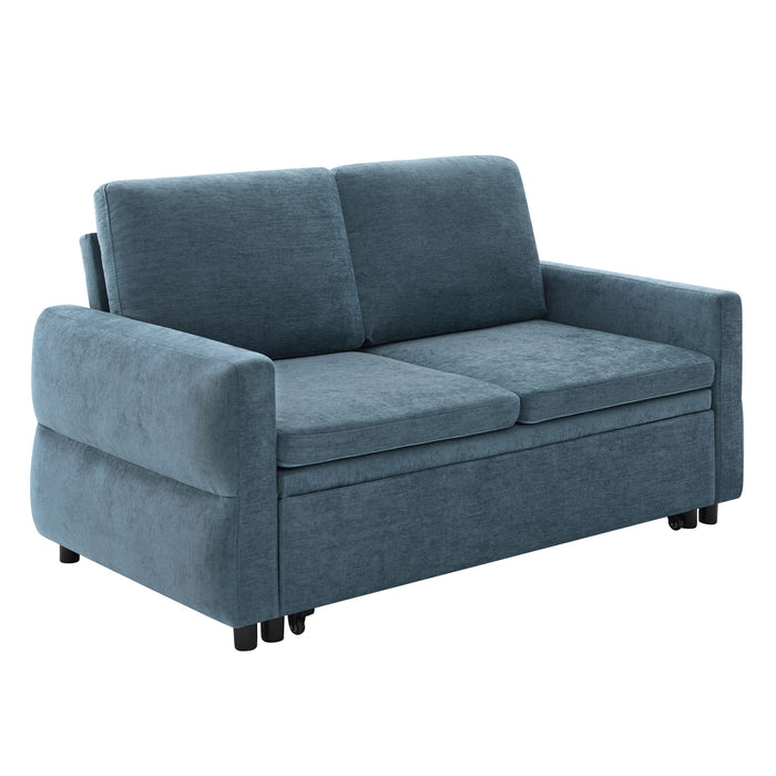 Convertible Sofa Bed Loveseat With Adjustable Backrest And USB Ports