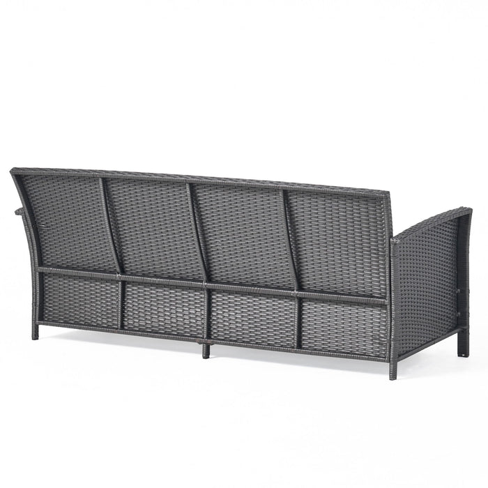 Thalassa - Outdoor 3 Seater Sofa With Water Resistant Cushion - Gray / Black