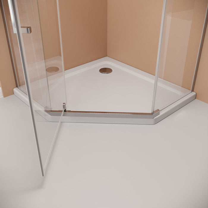 Frameless Neo Angle Shower Door WithTempered Glass