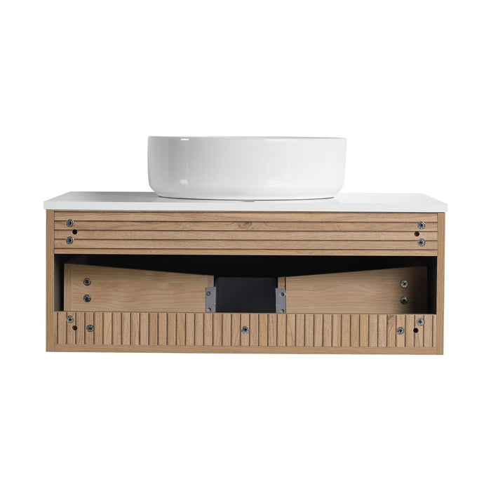 Wall Mounted Bathroom Vanity With Art Sink & 1 Soft Close Drawer