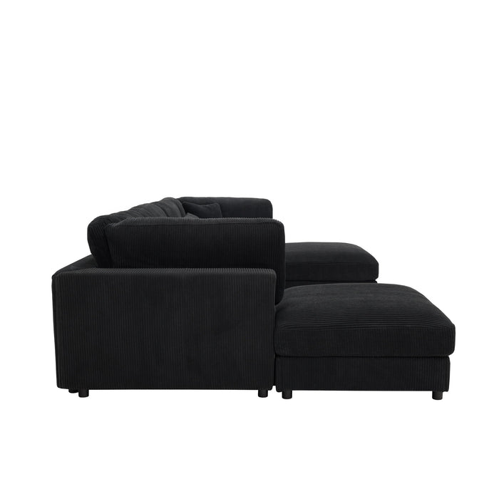 Upholstered Modular Sectional & Custom Configuration And Toss Pillows