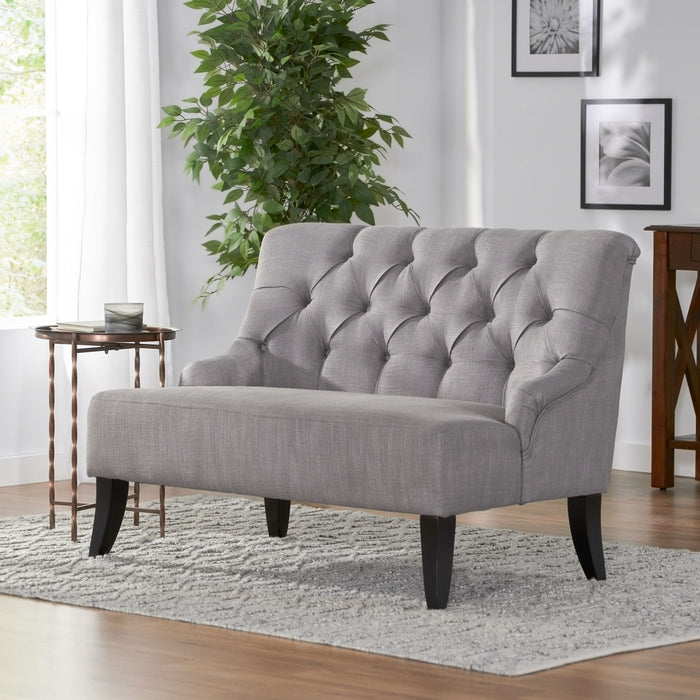 Nicole - French Style Upholstered Loveseat With Tufted Backrest