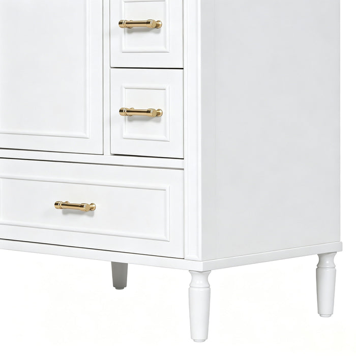 Modern Bathroom Vanity With Sink, Soft Close Doors, 3 Drawers