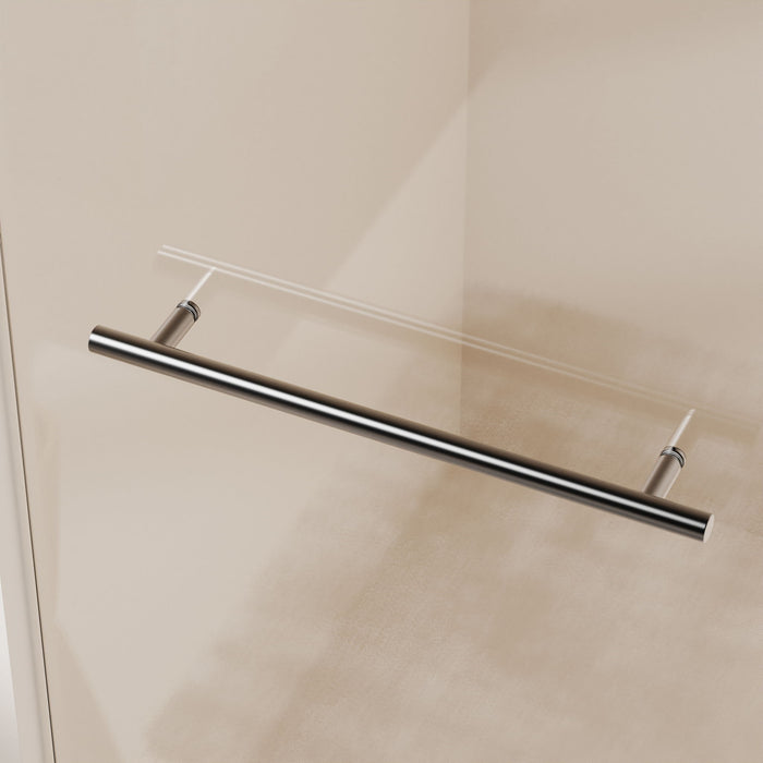 Frameless Single Sliding Shower Doors With Towel Rail & Handle