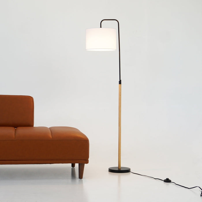 Lior - Arc Floor Lamp With Cylinder Shade - Black
