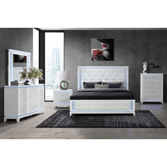 Adalid - 5 Pieces Bedroom Set With LED Lights And Glittered Detailing