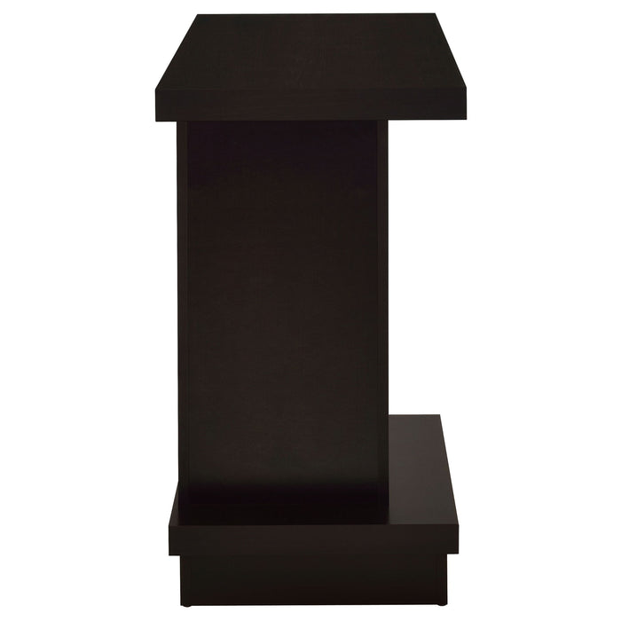 Fiona - Pedestal Console Table With Geometric Design - Cappuccino