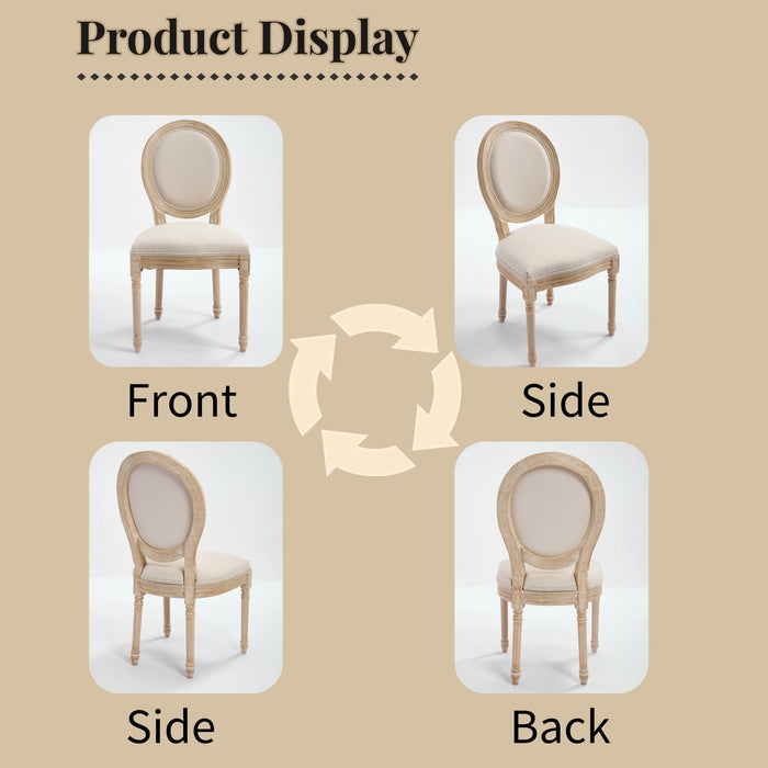 Upholstered With Round Back Dining Chairs (Set of 2)