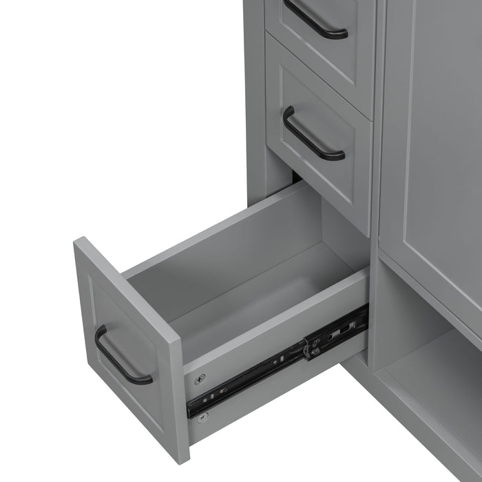 Bathroom Vanity With Sink Top, Bathroom Vanity Cabinet With 2 Doors And 2 Drawers, Open Shelf