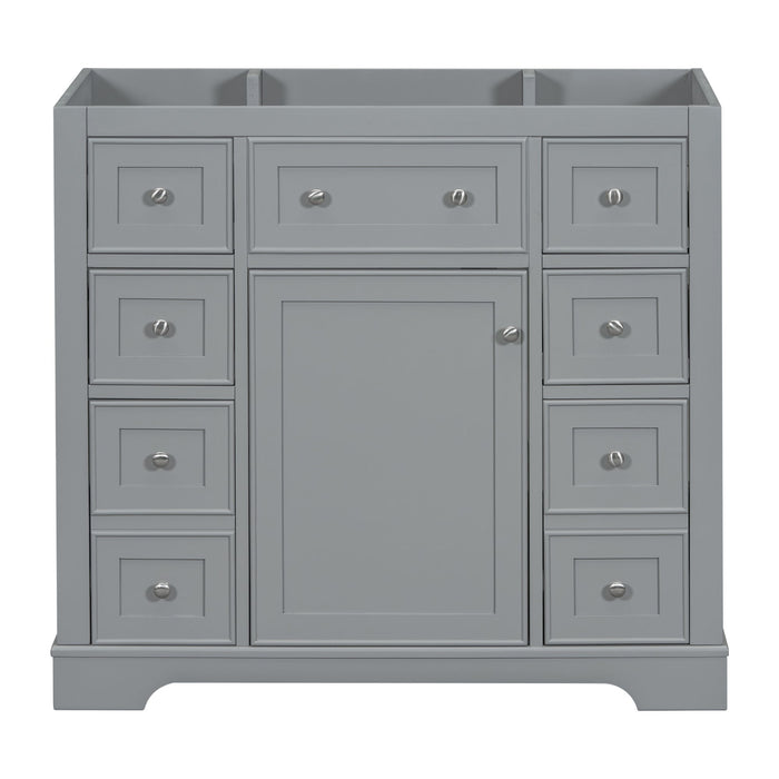 Modern Bathroom Vanity Base Only With 1 Cabinet And 6 Drawers