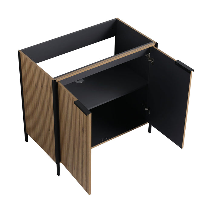 Modern Freestanding Bathroom Vanity With Resin Sink & Soft Close Cabinet Doors
