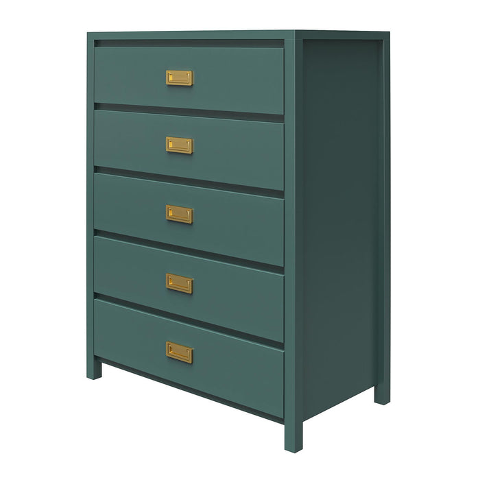 Haven - 5 Drawer Dresser - Dark Green