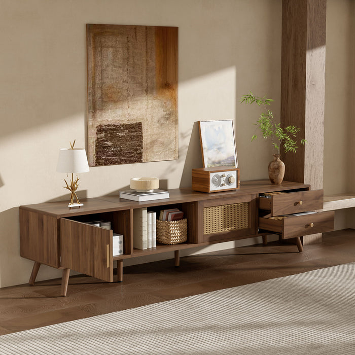 TV Stand With Storage Cabinets - Natural