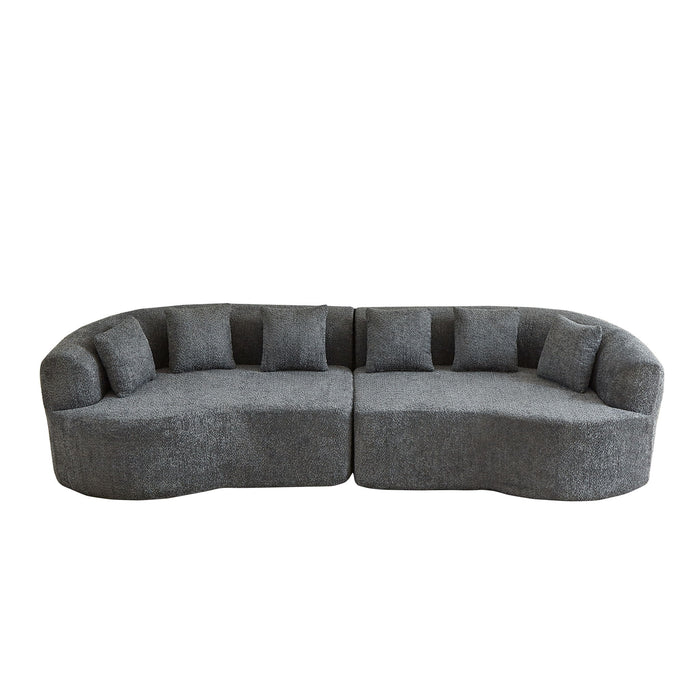 Curved Sectional Sofa With 6 Pillows