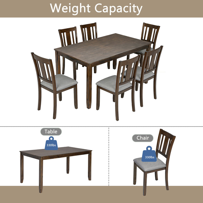 Kitchen Dining Set, Rectangular Dining Table With Upholstered Chairs