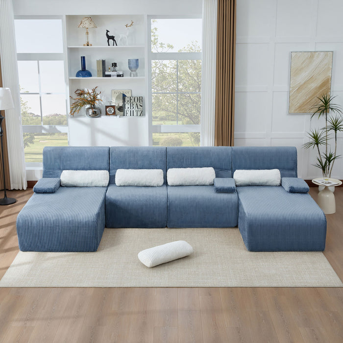 Oversized Sectional Sofa, Living Room Seating With Modular Design