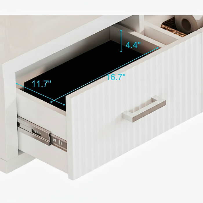 TV Stand With Slatted Drawers