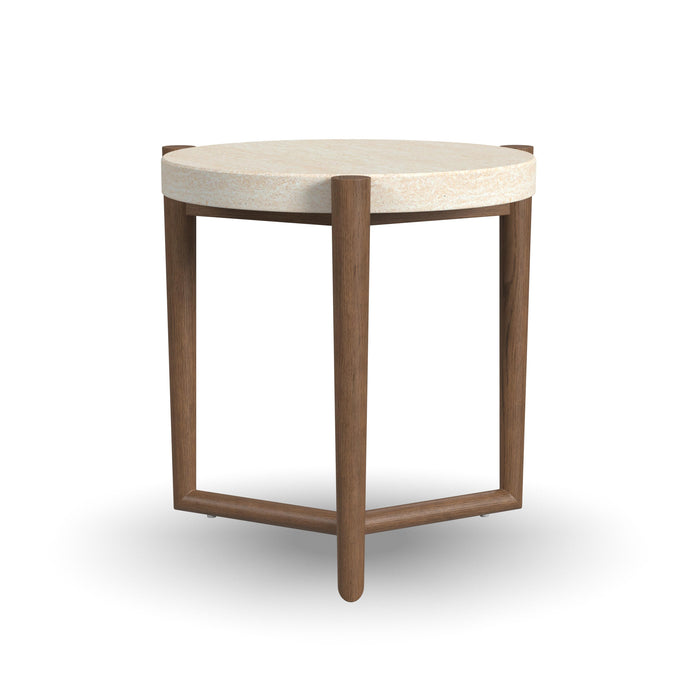 Verona - Accent Table - Beige / Dark Brown