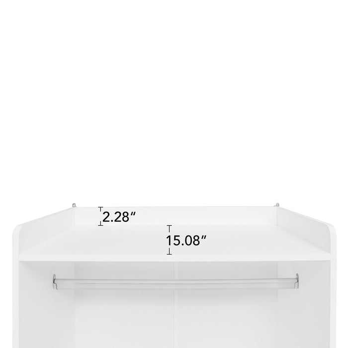 Wardrobe With 3 Drawers High Wardrobe Armoire With Rattan For Living Room Organizer - White