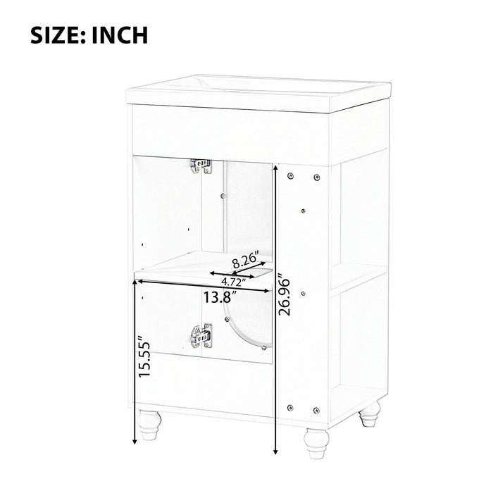 Modern Bathroom Vanity With Sink, Adjustable 2 Tier Shelf