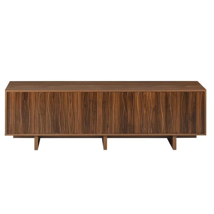 Retro Style TV Stand With Wavy Door