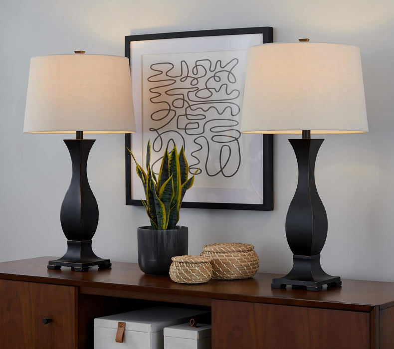 Riley - Contemporary Table Lamp (Set of 2) - Oil Rubbed Bronze / Oat