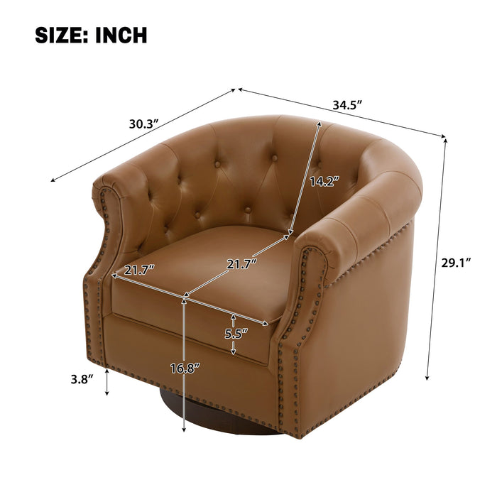 360° Swivel Accent Chair With Curved Back