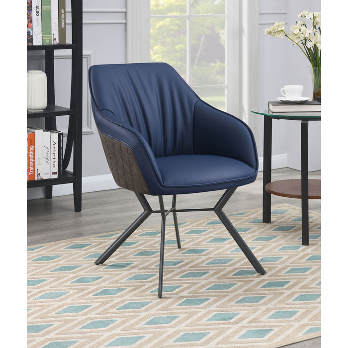 Upholstered Dining Chairs (Set of 2) Retro Bucket Seat - Blue
