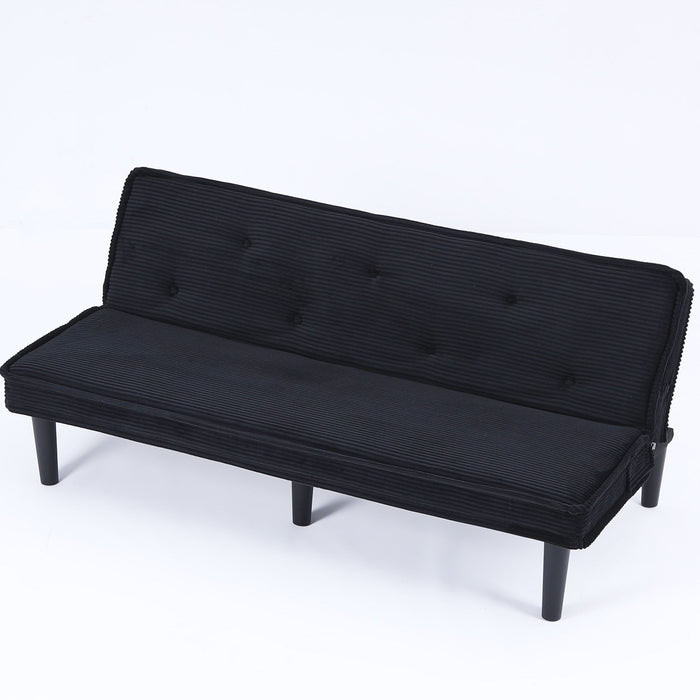 Versatile Corduroy Sofa Bed With Solid Wood Frame