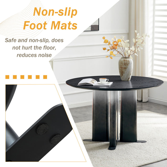 Round Dining Table With Cross Base, Modern Home Furniture