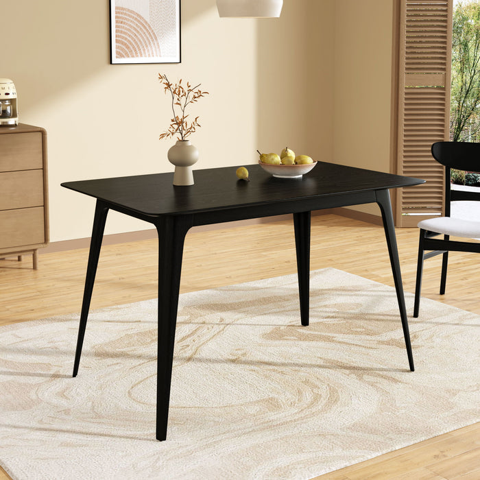 5 Piece Dining Set With 1 Table And 4 Upholstered Chairs - Black / Light Gray