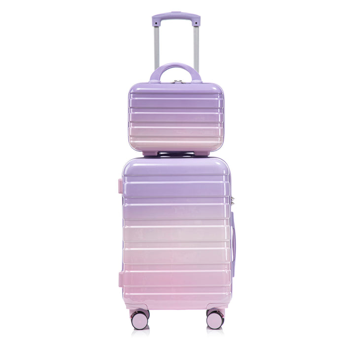 Luggage Set 14" / 20" With Combination Lock And Cosmetic Case