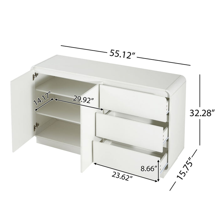 Sideboard, Wide Storage With 2 Doors And 3 Drawers