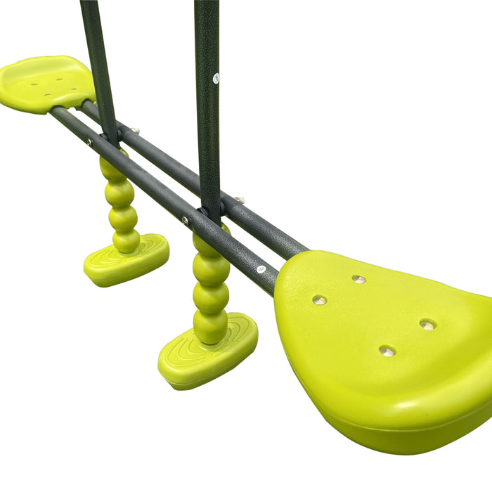 Interesting Six Function Swingset With Net Swing Metal Plastic Safe Swing Set 440Lbs For Outdoor Playground For Age 3+ With 31.5" Net Swing - Gray / Blue