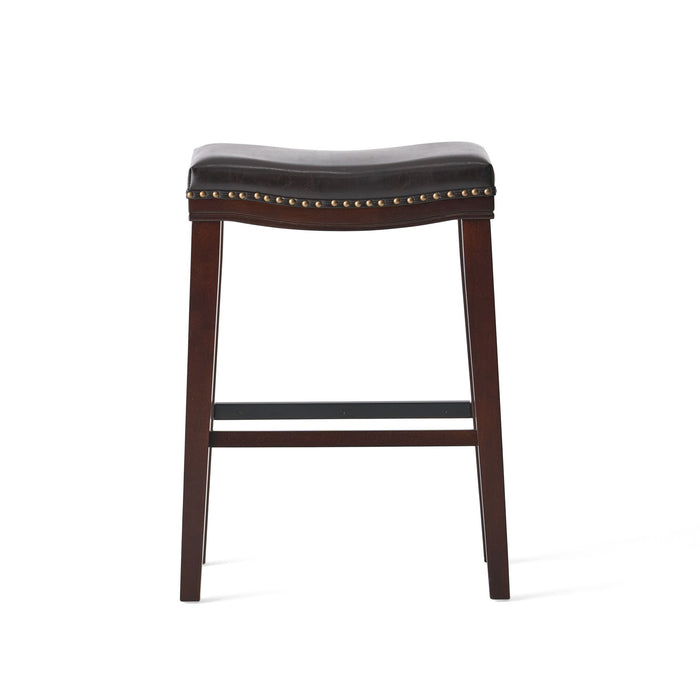 Elegant Saddle Stool With Curved Seat Comfort - Brown