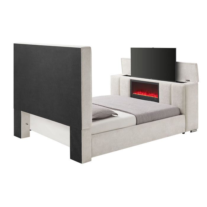 Sacha - Bed With TV Lift And Fireplace