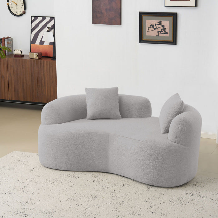 Modern Curved Loveseat