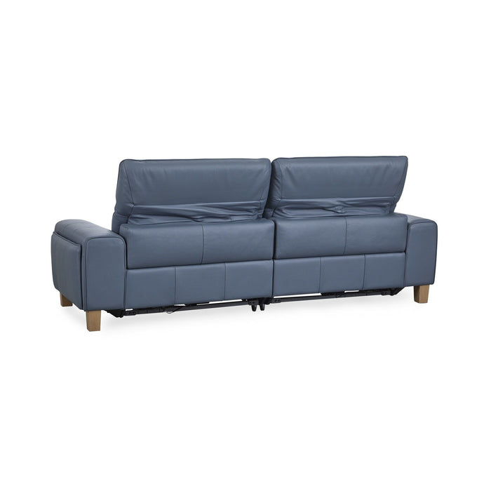 Alea - Leather Power Recliner Sofa - Blue