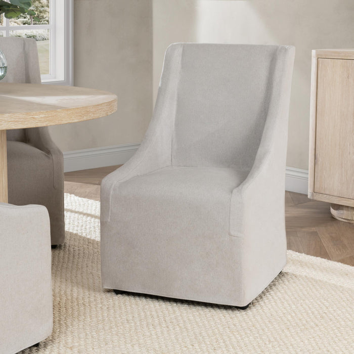 Warwick - Upholstered Rolling Dining Chair