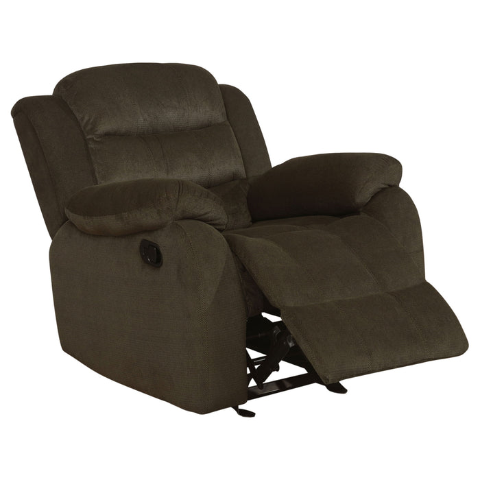 Cadenza - Upholstered Padded Arm Glider Recliner - Brown