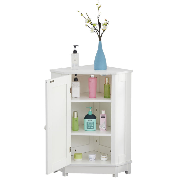 Bathroom Cabinet Triangle Corner Storage Cabinet With Adjustable Shelf Modern Style